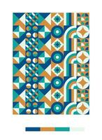 a colorful pattern with geometric shapes and colors vector