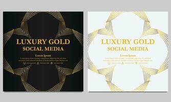 luxury elegant golden floral social media template. vector