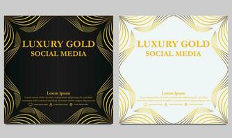 luxury elegant golden floral social media template. vector