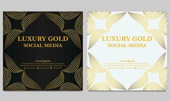 luxury elegant golden floral social media template. vector