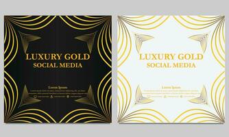 lujo elegante dorado floral social medios de comunicación modelo. vector