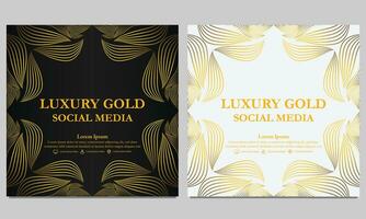 luxury elegant golden floral social media template. vector