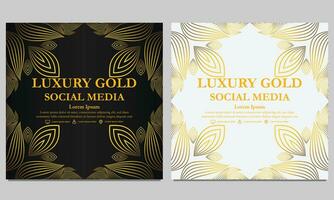 luxury elegant golden floral social media template. vector