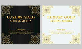 luxury elegant golden floral social media template. vector