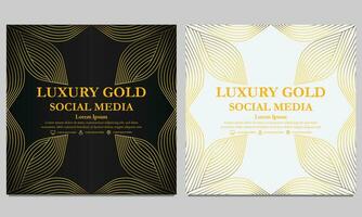 luxury elegant golden floral social media template. vector