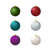 Christmas balls on a white background. and ornament, winter season, sphere shiny, vector illustration