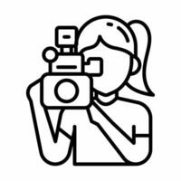 Videographer icon in vector. Illustration photo