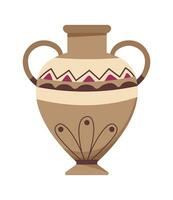 Vase with ornament, historical sculpture vector