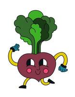 Funny beetroot character happy vegetable personage vector