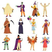 Halloween costumes and apparels party celebrate vector