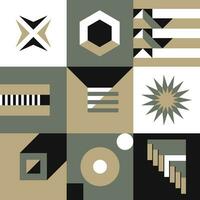 Squares with abstract minimalist shapes vector