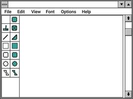 Interface paint drawing application for computer vector