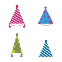 Colorful Birthday hat vector isolated on white background.