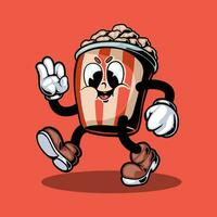 Junkfood retro cartoon style illustration, vintage character vector art collection