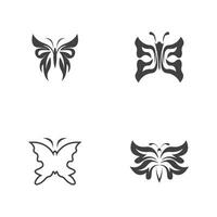 Black silhouette butterfly icon and symbol template vector