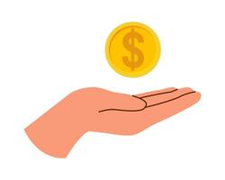 Hand and coin vector