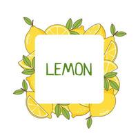 Lemon background sticker vector