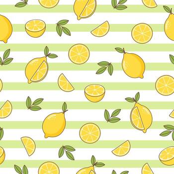 Lemon seamless pattern vector