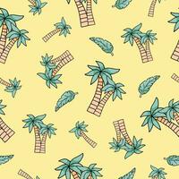 Summer seamless pattern with palms vector