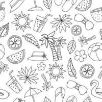 Seamless pattern of summer elements vector