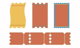 Set of retro coupons, tickets.Simple flat stickers vector