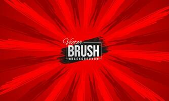 Red burst background with red color and brush vector