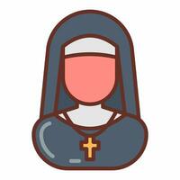 Nun icon in vector. Illustration photo