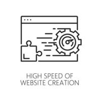 High speed website creation CMS content management vector