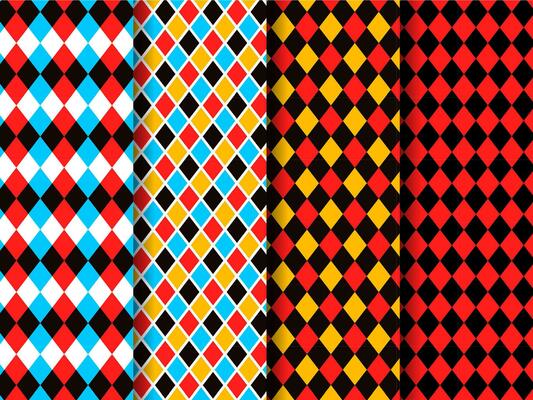 Circus red and black harlequin patterns background