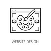 Website design, web audit icon, paint and brush vector