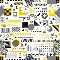 Memphis abstract geometric shapes seamless pattern vector