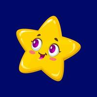 Cartoon star character with cheerful expression vector