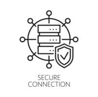 Secure connection, content delivery network icon vector