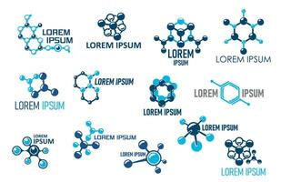 Molecule vector icons of science technology