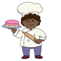 Happy Cartoon Baker Community Helpers Isolated png