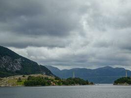 ship cruise in the norwegian fjords photo