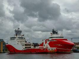 ship cruise in the norwegian fjords photo