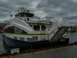 ship cruise in the norwegian fjords photo