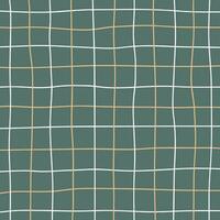 Hand drawn grid pattern in green, white and brown colors. Texture abstract geometric. Vector background with pastel colors