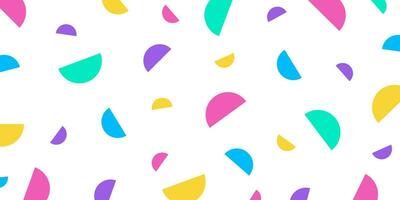 Colorful memphis style geometric pattern on white background. Vector illustration