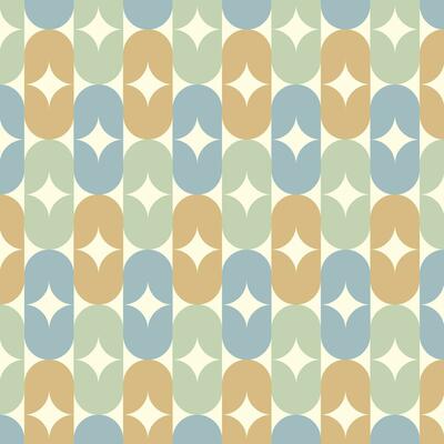 Seamless pattern in retro style. Abstract texture decorative 50's, 60's, 70's style. Can be used for fabric, wallpaper, textile, wall decoration. Vector illustration
