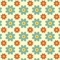 Seamless pattern in retro style. Abstract texture decorative 50's, 60's, 70's style. Can be used for fabric, wallpaper, textile, wall decoration. Vector illustration