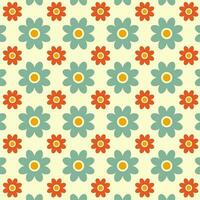 Seamless pattern in retro style. Abstract texture decorative 50's, 60's, 70's style. Can be used for fabric, wallpaper, textile, wall decoration. Vector illustration