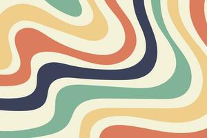 Sychedelic groovy retro background with colorful waves. Vector illustration