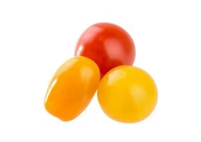Closeup of Cherry tomato isolated on white background photo