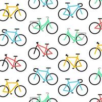 Bicycle Pattern on white Background. Vector Illustration