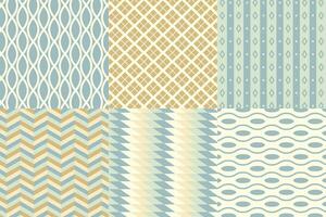 Set of pattern in retro style. Abstract texture decorative 50's, 60's, 70's style. Can be used for fabric, wallpaper, textile, wall decoration. Vector illustration