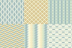 Set of pattern in retro style. Abstract texture decorative 50's, 60's, 70's style. Can be used for fabric, wallpaper, textile, wall decoration. Vector illustration