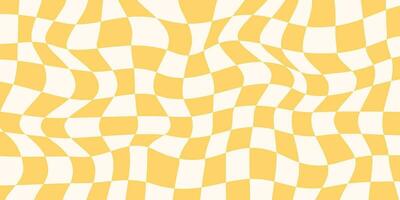 70s background in retro hippie style. Wave pattern, checkerboard, net. Texture vector illustration. Distorted in a psychedelic and Y2k aesthetic style