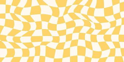 70s background in retro hippie style. Wave pattern, checkerboard, net. Texture vector illustration. Distorted in a psychedelic and Y2k aesthetic style